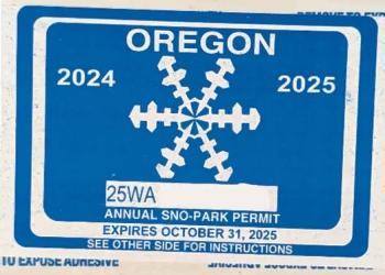 Image of an Oregon Sno-Park Pass