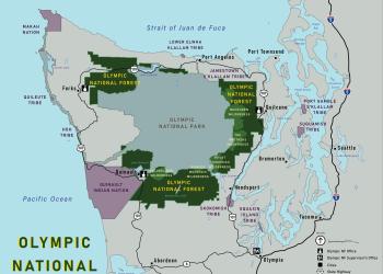 Graphic Map of Olympic Peninsula